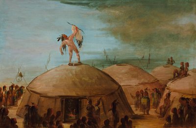 Deszcz wśród Mandanów autorstwa George Catlin