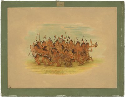 Taniec skóry głowy - Sioux autorstwa George Catlin