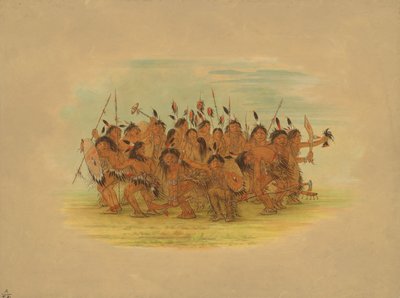 Taniec skóry głowy - Siuks, 1861. autorstwa George Catlin