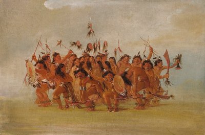 Taniec skóry głowy, ujście rzeki Teton, 1835-1837. autorstwa George Catlin