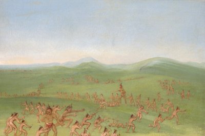 Sham Fight, Mandan Boys autorstwa George Catlin