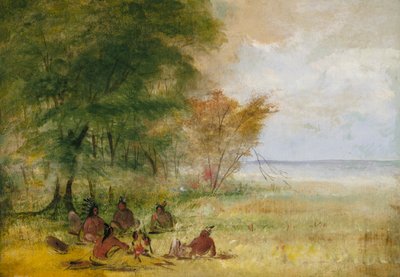 Rada Indian Sioux, wodzowie w głębokiej debacie autorstwa George Catlin