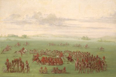 "Wędzenie koni", ciekawy zwyczaj Sauk i Lisów autorstwa George Catlin