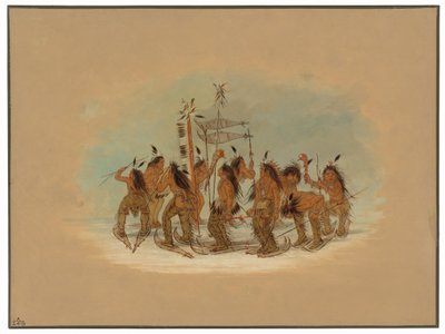 Taniec w butach śnieżnych – Ojibbeway autorstwa George Catlin