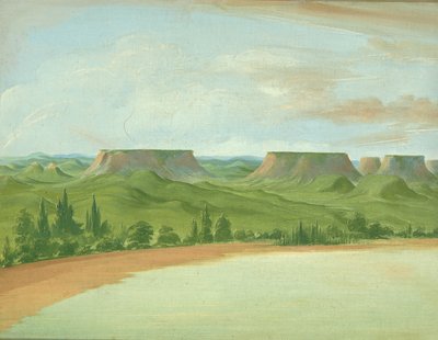 Square Hills, 1200 mil nad St. Louis, 1832. autorstwa George Catlin