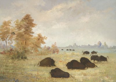 Stalking Buffalo, Arkansas autorstwa George Catlin