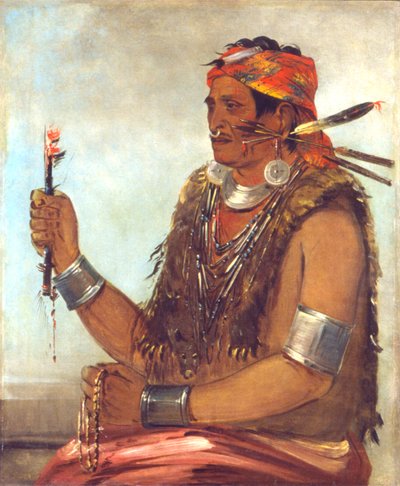 Dziesięć przysiadów, Otwarte Drzwi, Znane jako Prorok, Brat Tecumseh autorstwa George Catlin