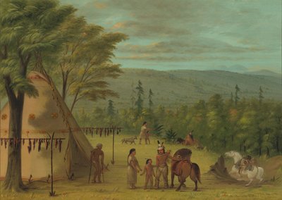 Bracia Cheyenne rozpoczynają jesienne polowanie, 18611869. autorstwa George Catlin