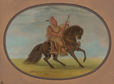 Biegnący lis na pięknym koniu - Saukie, 18611869. autorstwa George Catlin