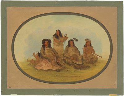 Wódz Siuksów z kilkoma Indianami autorstwa George Catlin