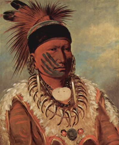 Biała Chmura, wódz Iowów autorstwa George Catlin