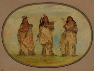 Trzej wybitni wojownicy z plemienia Siuksów, 1861. autorstwa George Catlin