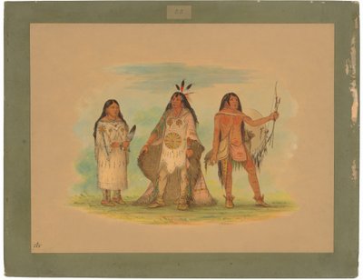 Trzej Indianie Minatarree autorstwa George Catlin