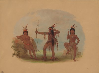 Trzech Indian z podróży, 18541869. autorstwa George Catlin
