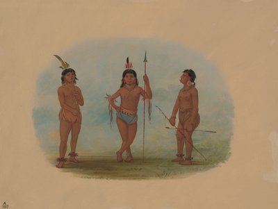 Trzech młodych Tobosów, 18541869. autorstwa George Catlin
