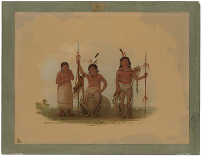 Dwóch wojowników Arapaho i kobieta autorstwa George Catlin
