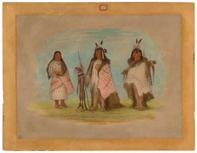 Dwóch wojowników Czarnych Stóp i kobieta autorstwa George Catlin