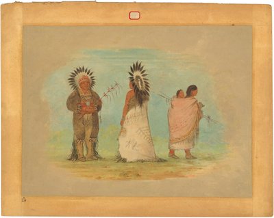 Dwaj wodzowie Ottoe i kobieta autorstwa George Catlin