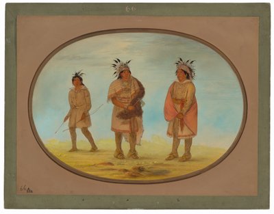 Dwóch wojowników Weeah i kobieta autorstwa George Catlin