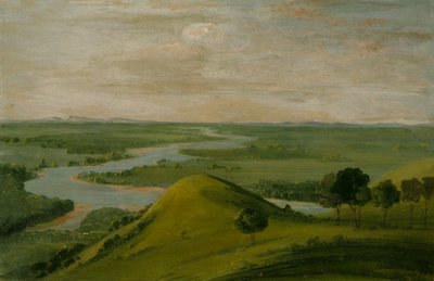 Widok na skrzyżowanie Rzeki Czerwonej i Fałszywej Washita w Teksasie autorstwa George Catlin