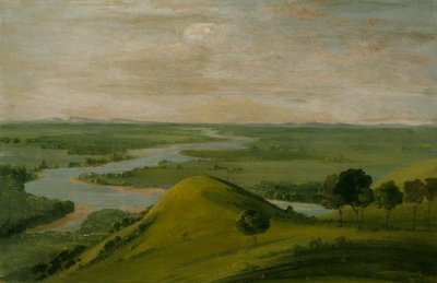 Widok na skrzyżowanie rzeki czerwonej i fałszywej Washita w Teksasie, 1834-1835. autorstwa George Catlin