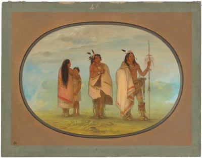Wódz Weeco, jego żona i wojownik autorstwa George Catlin