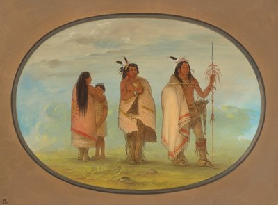 Wódz Weeco, jego żona i wojownik, 18611869. autorstwa George Catlin