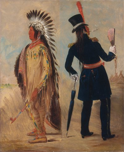 Wi-jún-jon, Gołębi Głowa Jajka Światło zmierzające do Waszyngtonu i powracające z niego, 1837-1839. autorstwa George Catlin