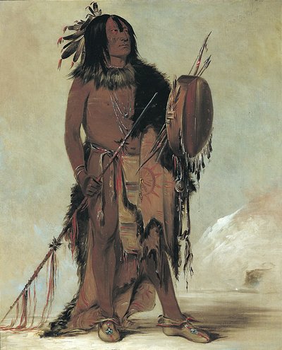 Wún-nes-tou, Biały Bawół, starzejący się medyk autorstwa George Catlin