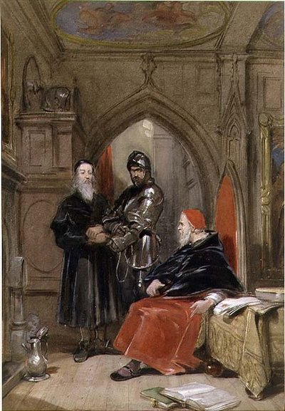 Inspekcja Strażnika (akwarela, gwasz na papierze) autorstwa George Cattermole