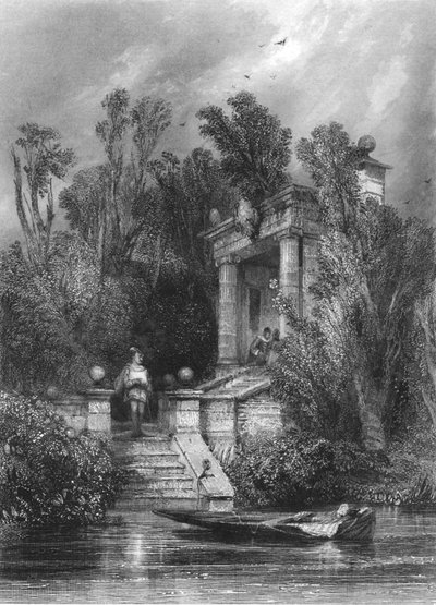 Scena z Fausta. Małgorzata spotyka Fausta w letnim domu, ok. 1870 r. autorstwa George Cattermole