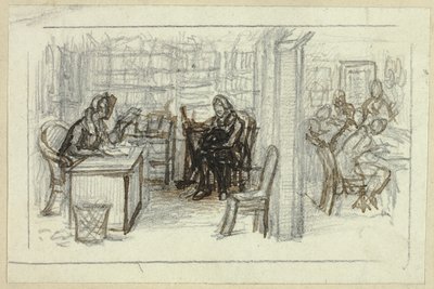 Widok Biblioteki autorstwa George Cattermole