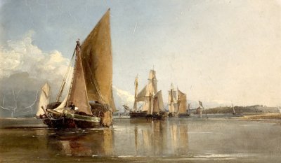 Łodzie wpływające do Medway autorstwa George Chambers