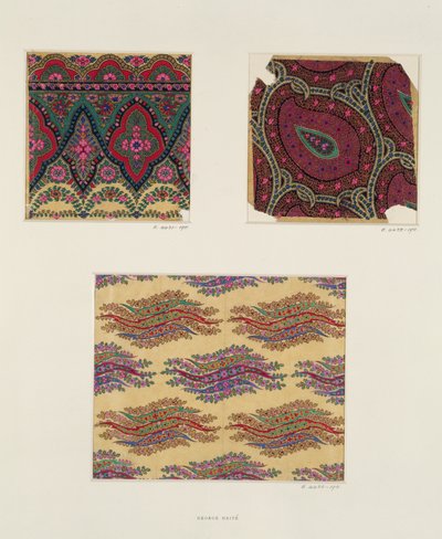 Wzory tkanin na szale Paisley, ok. 1871 r. autorstwa George Charles Haite