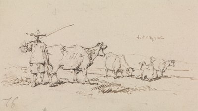 Wieśniak z bydłem autorstwa George Chinnery