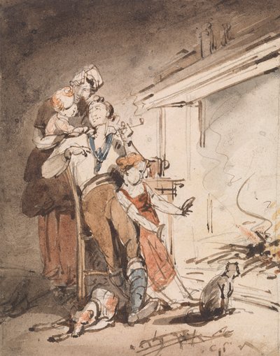 Um marinheiro e sua família polonês autorstwa George Chinnery