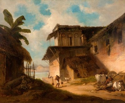 Scena wsi bengalskiej, 1821. autorstwa George Chinnery