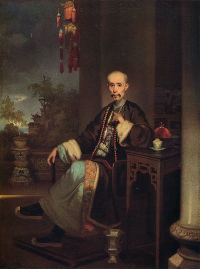 Jak Qua, szef kupców z Hongkongu w kantonie, ok. 1830 r. autorstwa George Chinnery