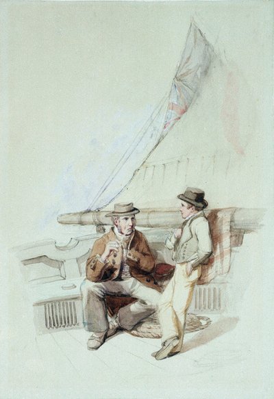 Bramble i Jack zabrani do francuskiego portu autorstwa George Clarkson Stanfield