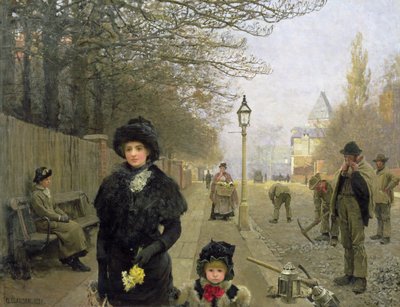 Wiosenny poranek, Wzgórze Haverstock, 1881 r. autorstwa George Clausen
