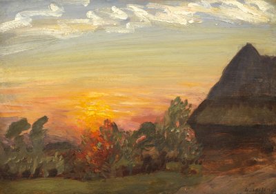 Zachód słońca na wzgórzu Duton, 1938 autorstwa George Clausen