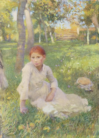 Bezczynność, 1891 (toaleta na papierze zamontowana na pokładzie) autorstwa George Clausen