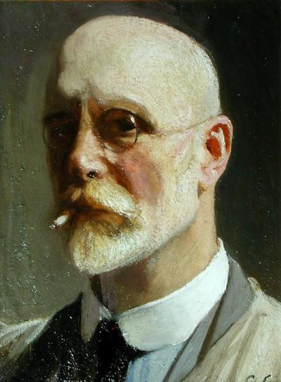 Autoportret z papierosem autorstwa George Clausen