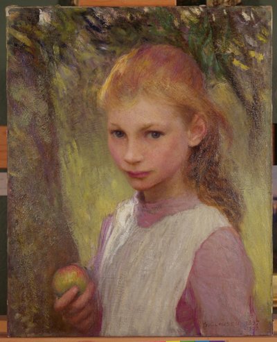 Nieśmiałe dziecko 1897, przerobione 1907 (olej na płótnie) autorstwa George Clausen