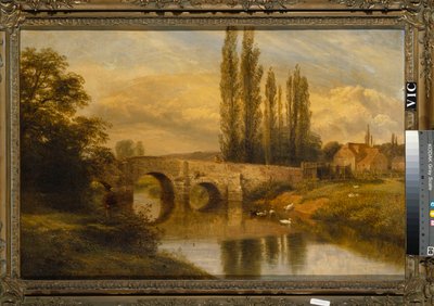 Fittleworth Old Mill and Bridge, on the Rother, Sussex, 1880 autorstwa George Cole