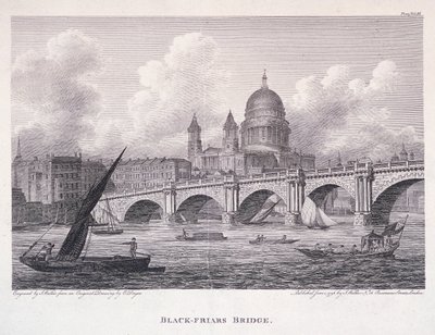 Blackfriars Bridge, Londyn, 1827 autorstwa George Cooke