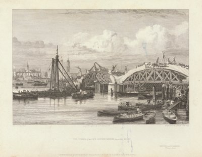 Prace nad New London Bridge autorstwa George Cooke