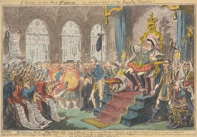 Scena z nowej farsy - w wykonaniu Teatru Królewskiego! autorstwa George Cruikshank