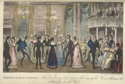 Sala balowa, „Życie w Londynie itd.”, Pierce Egan autorstwa George Cruikshank