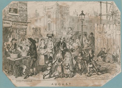 Ruchliwa scena na rynku autorstwa George Cruikshank